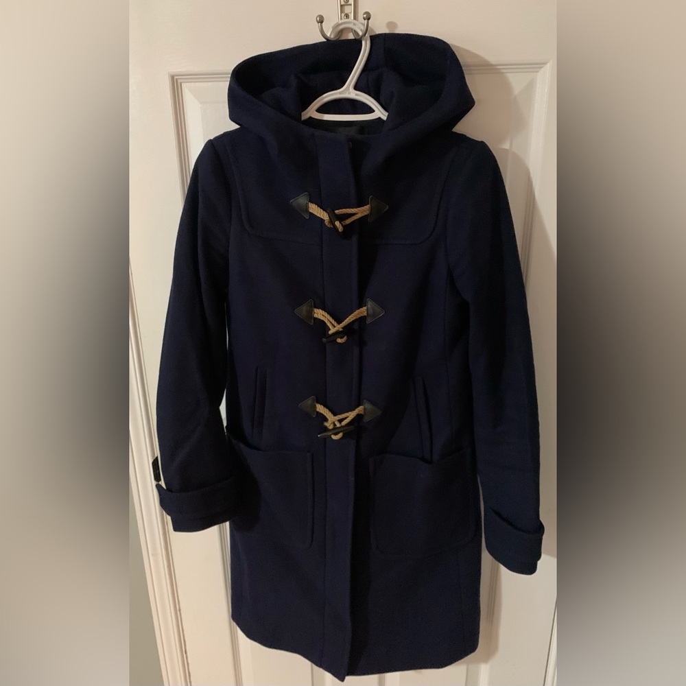 Navy Blue JCrew peacoat with toggle buttons
